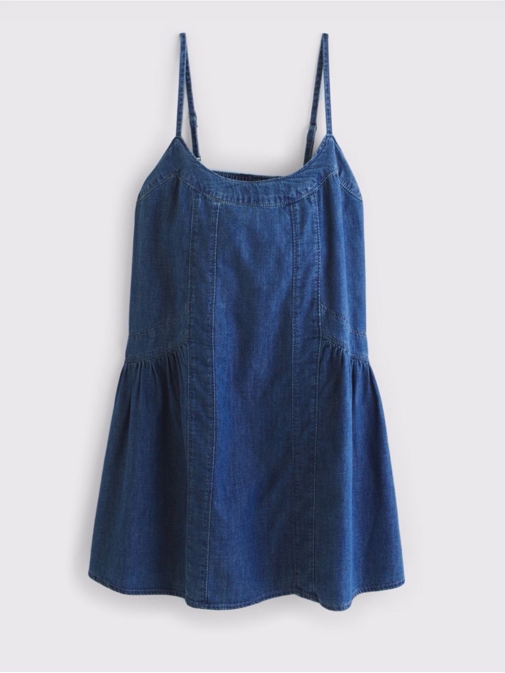 Denim Scoopneck Flowy Mini Dress